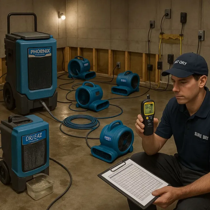 Structural Drying and Dehumidification process in Glen Carbon, IL